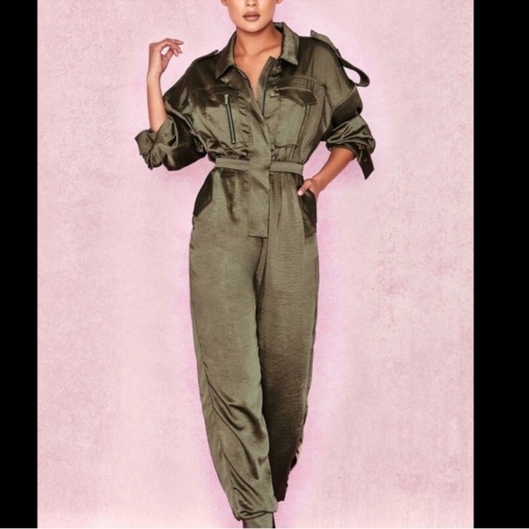 House of CB Pants - House of CB '❗️Antonella' Satin Jumpsuit
size small